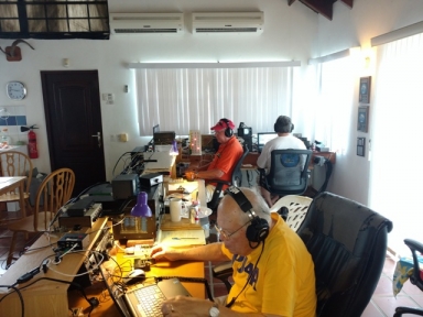 PJ4A 2016 CQWW DX CW (l-r K4BAI, PJ4LS and K9NW)